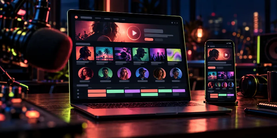 Műsorvezető-profilok, műsorbannerek és lejátszási listák áramlanak weboldalra, tabletre és mobilra